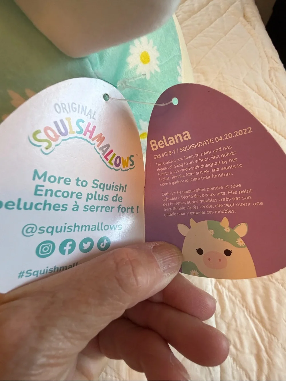 Squishmallow Belana the Cow 16” Easter Edition NWT